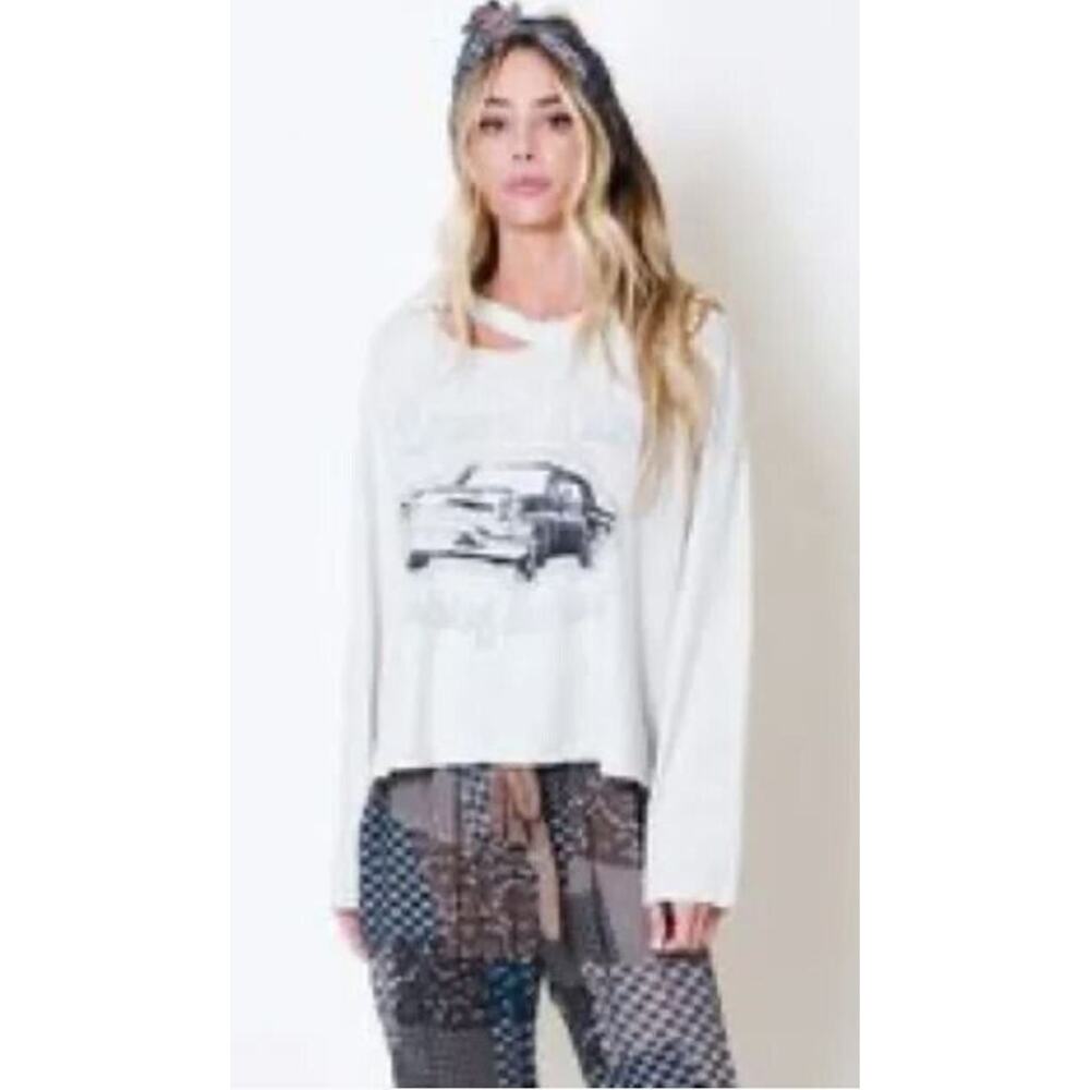 Wanderlux Distressed Graphic‎ Sweatshirt Legend Rider Spirit of the Road Medium
